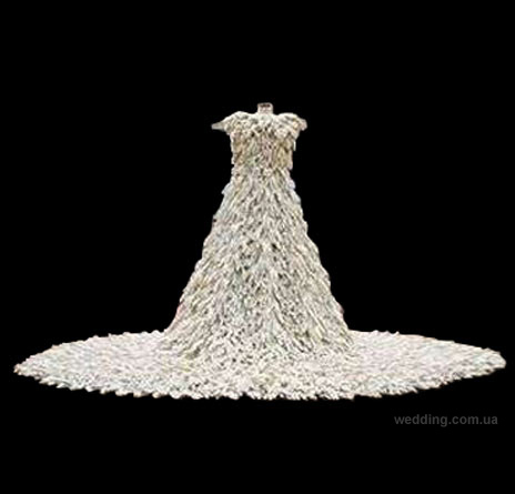 Свадебное платье из перчаток